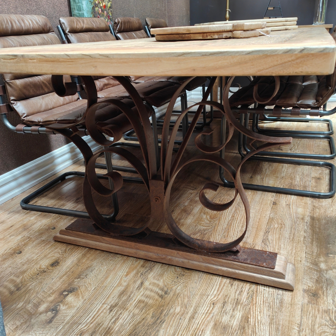 Reclaimed Elm Dining Table with Iron Legs 3m image 3